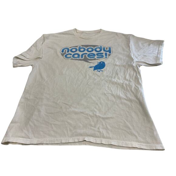 Nice Nobody Cares Vintage T-shirt White Unisex Size M - Picture 1 of 6